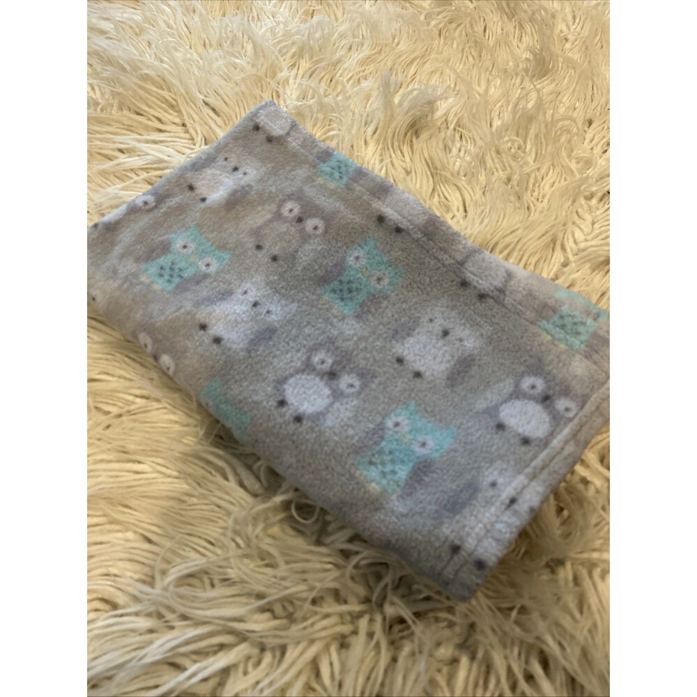 Parent's Choice Owl Baby Blanket Walmart Layer Gray Aqua
